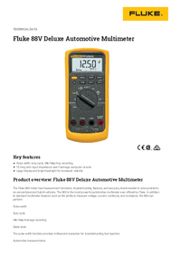 Thumbnail of document Data Sheet - 88V / 88V/A 88 Series V Deluxe Automotive Multimeter